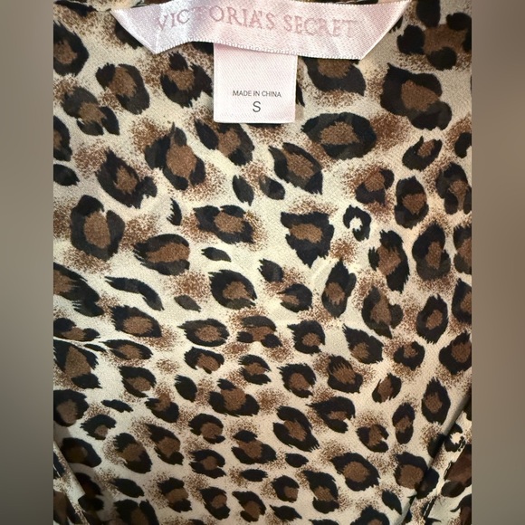 Y2K Victoria’s Secret Leopard Print Bell Sleeve Chiffon Sheer Dress Size Small - Picture 10 of 10